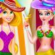 Elsa and Rapunzel Swimsuits Fashion Game